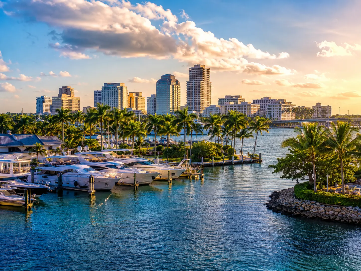 West Palm Beach marina and intracoastal waterway